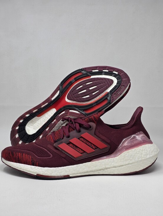 Adidas UltraBoost 22 Burgundy Running Shoes Men\'s Size 15 HQ2094 Pre-owned main image 6
